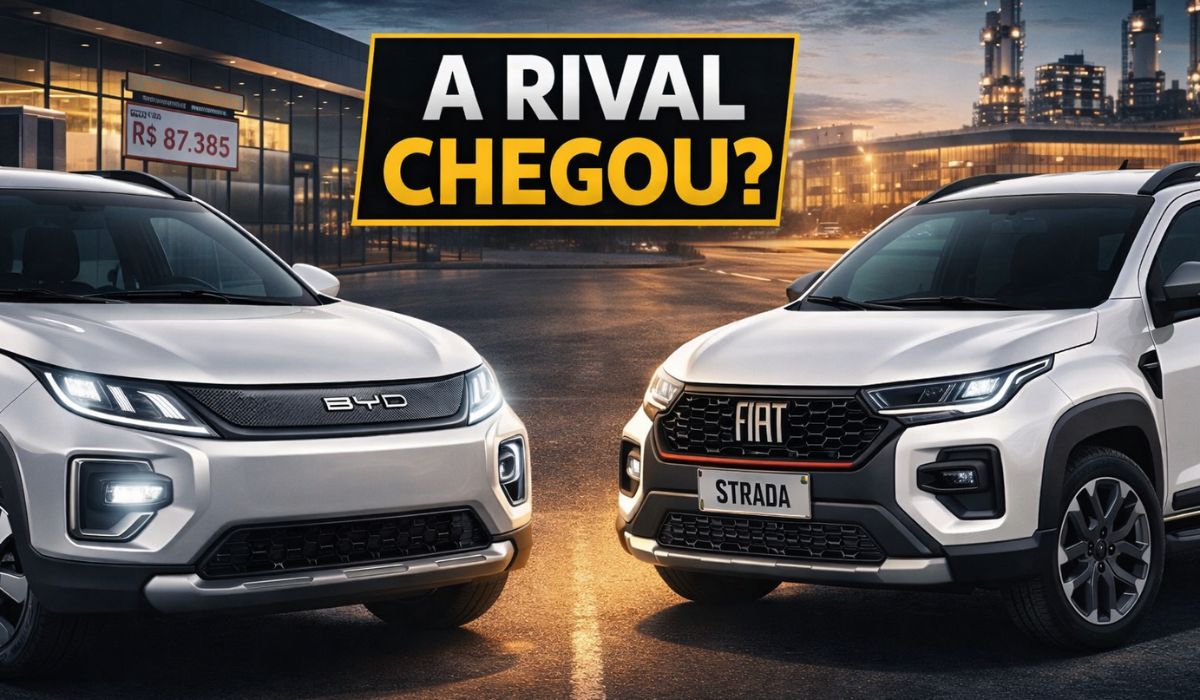 BYD prepara rival da Fiat Strada, enquanto a marca italiana amplia descontos e reforça a disputa nas picapes compactas no Brasil.