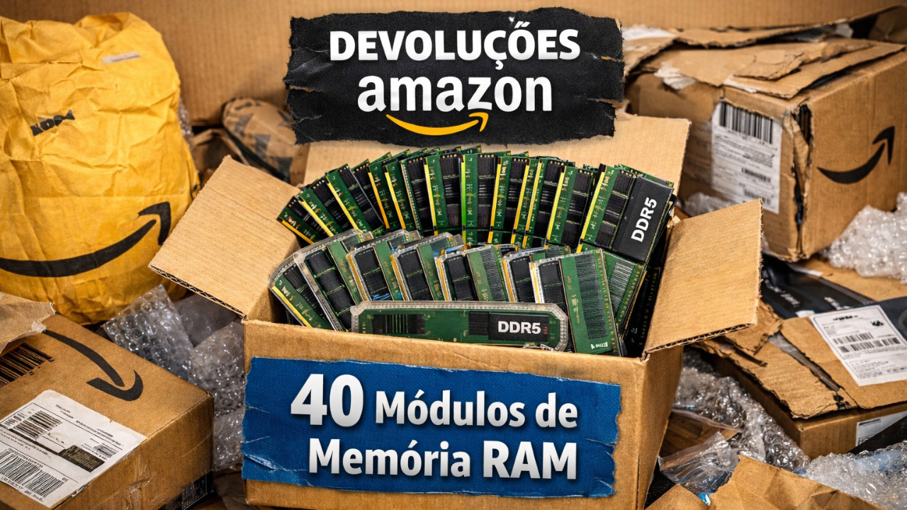 Usuário compra lote de devoluções Amazon por cerca de R$ 580 e encontra 40 módulos de memória RAM DDR5 dentro de pacotes surpresa.
