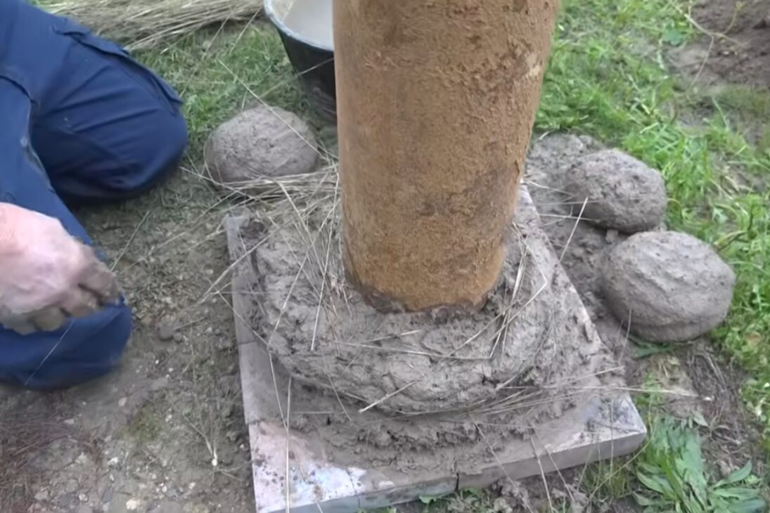 Primitive furnace of the Iron Age uses clay, limonite, vegetable charcoal, and iron in an experiment that recreates an ancient metallurgical technique.