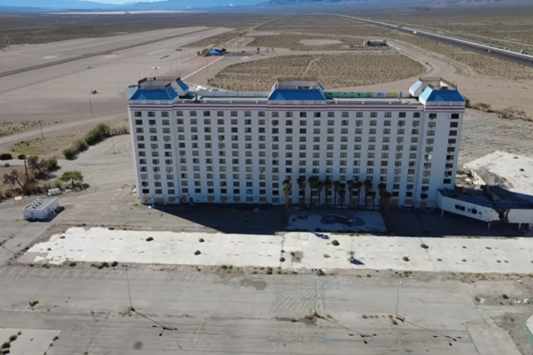 A giant abandoned casino in the Nevada desert should have been demolished years ago, but it still stands by the highway