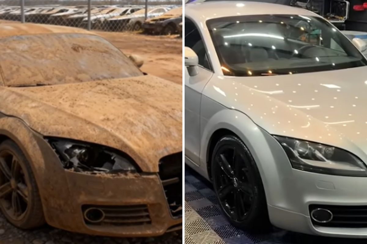 Homem compra Audi TT roubado em leilão por R$ 100 mil, restaura o esportivo cheio de sujeira e peças faltando e pode lucrar mais de R$ 50 mil após a recuperação completa