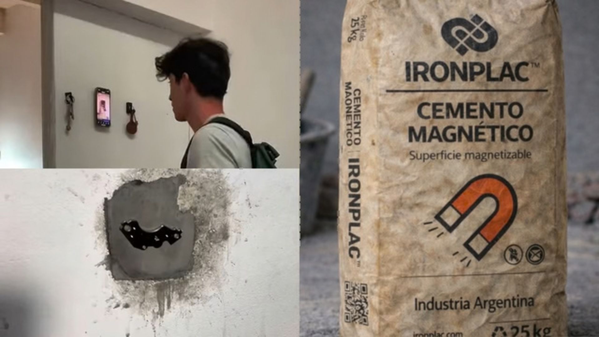 Revestimento chamado Ironplac transforma paredes em superfícies magnéticas e permite pendurar objetos com ímãs, sem furos, sujeira ou furadeira.