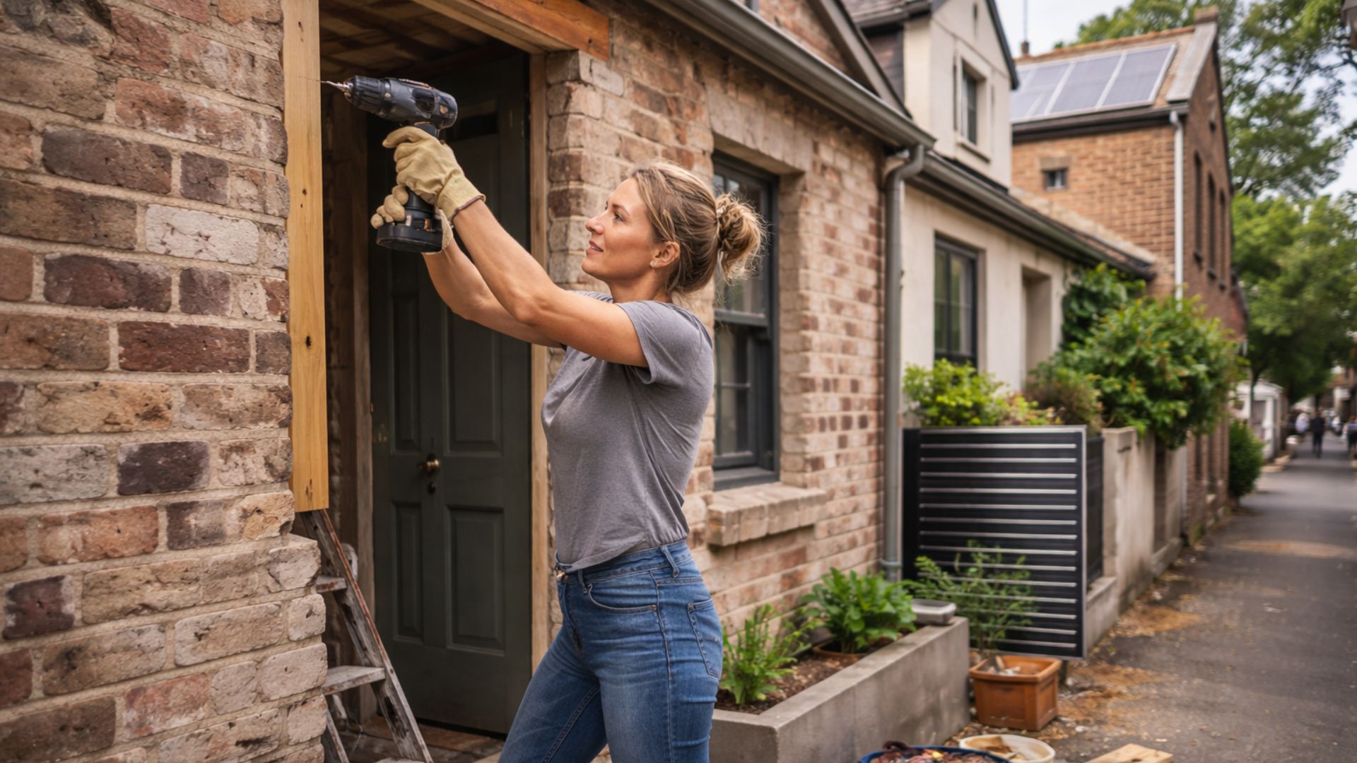 Casa histórica de 104 m² em Sydney vira residência quase autossuficiente com energia solar, 10 mil litros de água da chuva e banheiro sem esgoto.