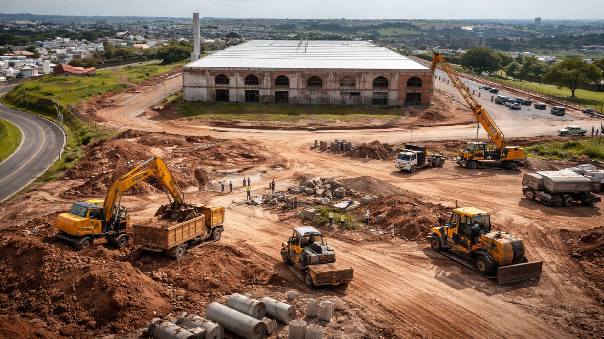 Antigos galpões do Bradesco no Swiss Park, em Campinas, serão transformados em shopping de 34 mil m² com lojas, serviços e supermercado confirmado. (Imagem: repordução Canal Revolução no Interior)