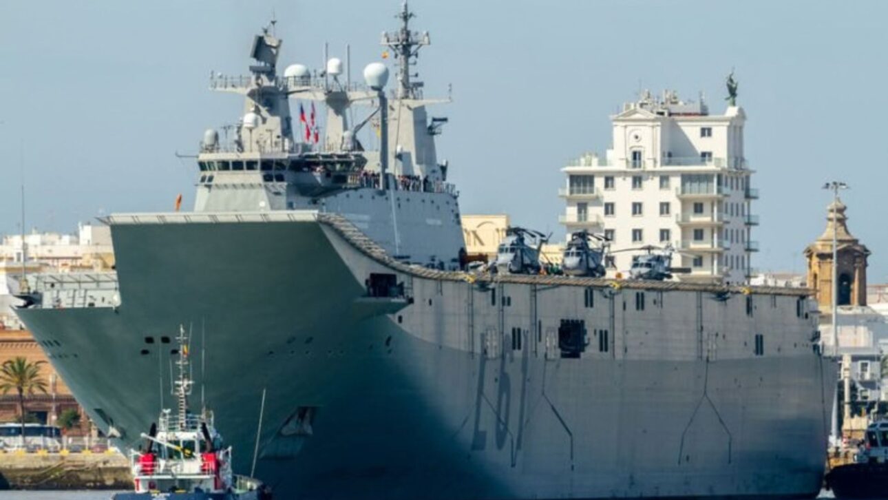 Meet the Juan Carlos I, the largest warship ever built by Spain, capable of operating fighters, helicopters, troops, and vehicles in military and humanitarian missions.