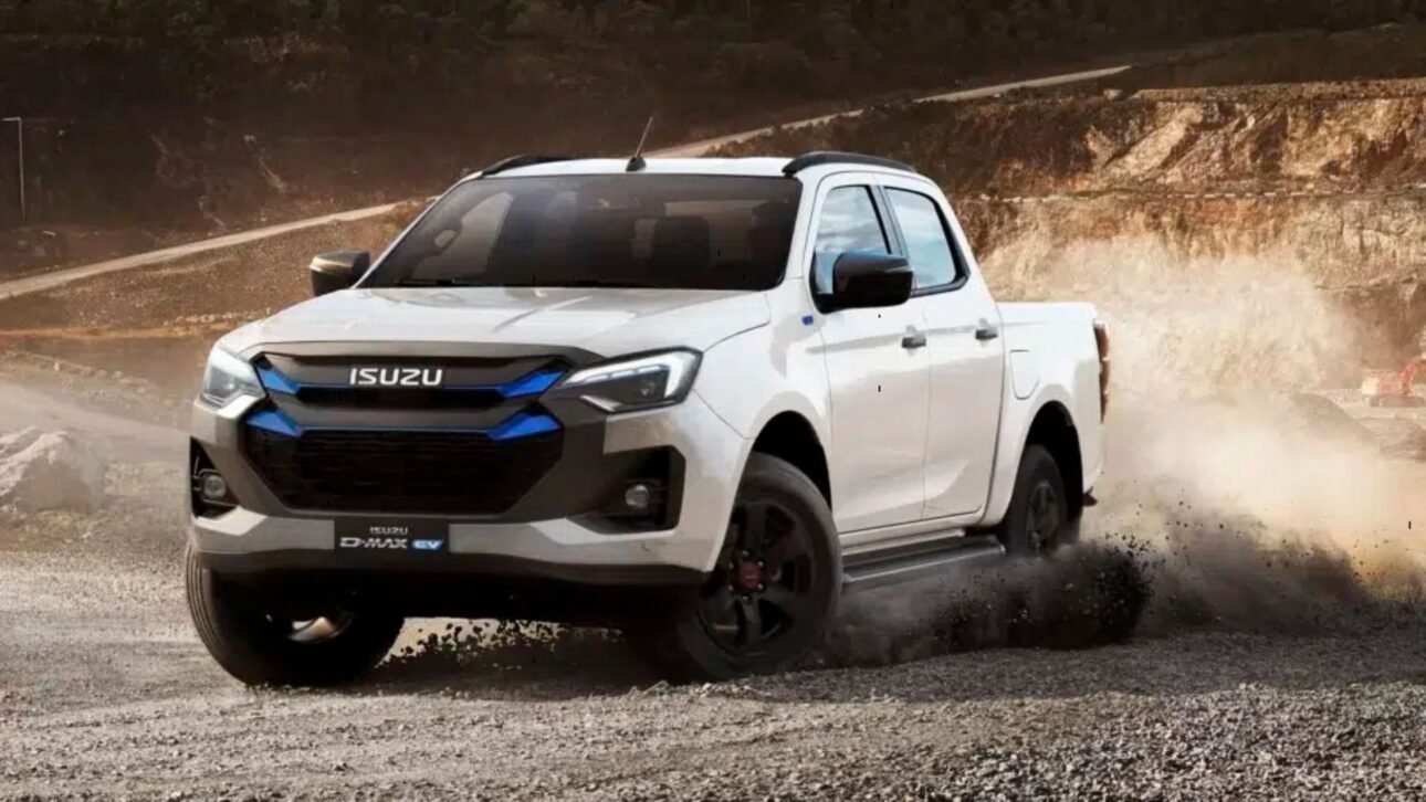 Isuzu D-Max EV Electric Pickup Debuts in 2026 with 4x4 Traction, 1 Ton Load Capacity, and 3.5 Ton Towing, Aiming at the Same Territory as the Toyota Hilux. (Image: Disclosure)