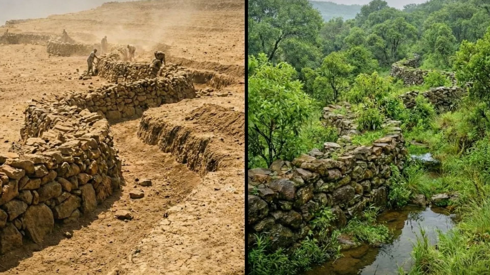 Projeto na Etiópia cavou trincheiras e microbacias para capturar chuva, restaurar 23 mil hectares de floresta e transformar um solo degradado.