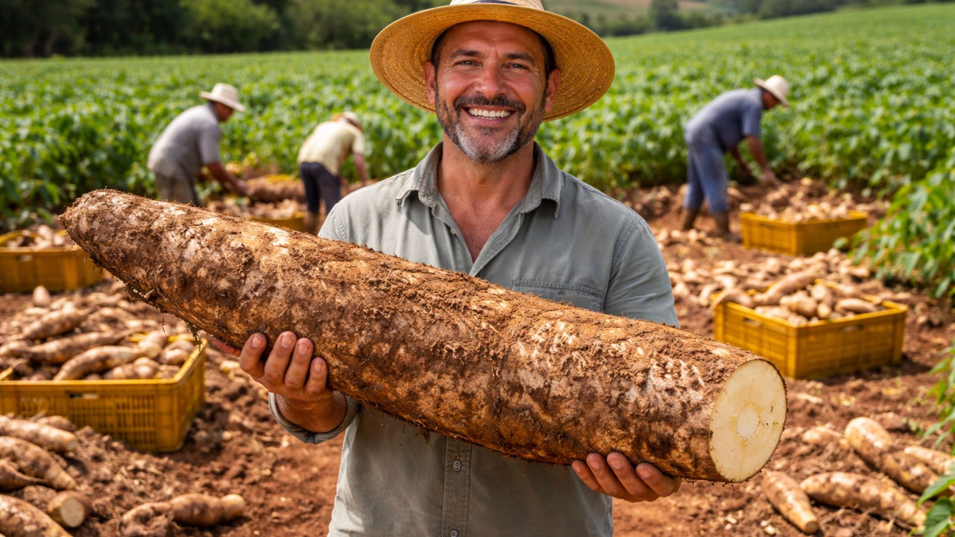 Nova mandioca da Embrapa pode produzir até 100 toneladas por hectare e ganha espaço no DF com tecnologia no campo, polpa amarela e alto rendimento agrícola.