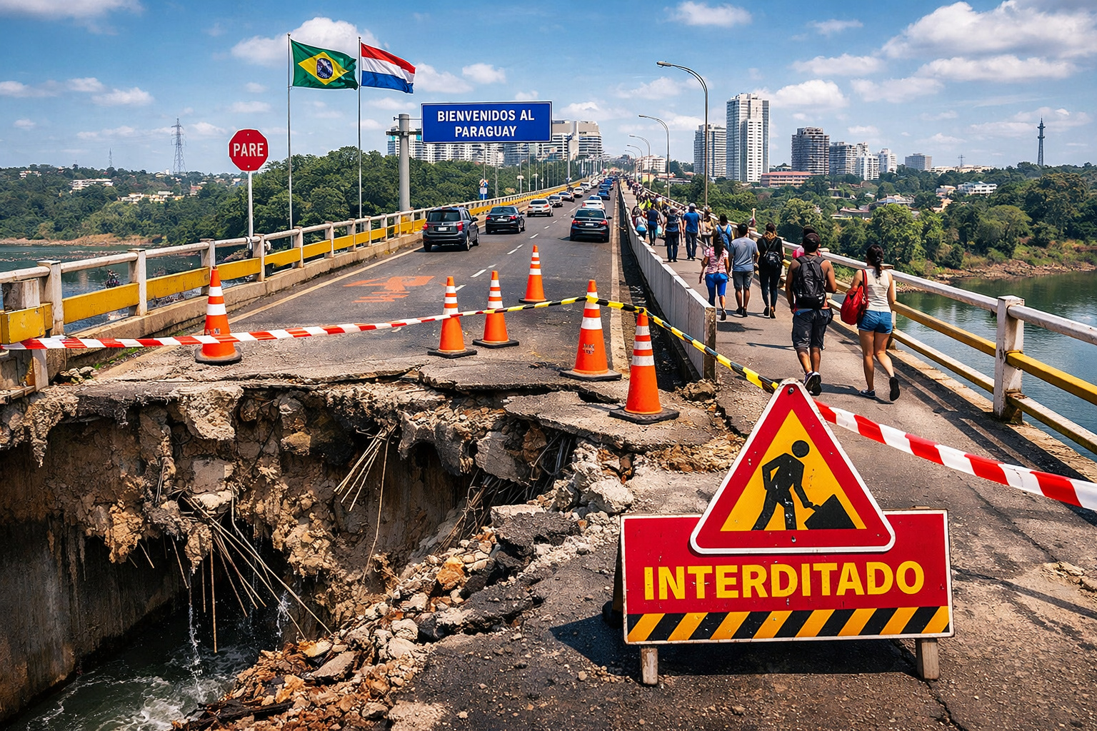 Interdição na Ponte da Amizade após desmoronamento expõe desafios de engenharia
