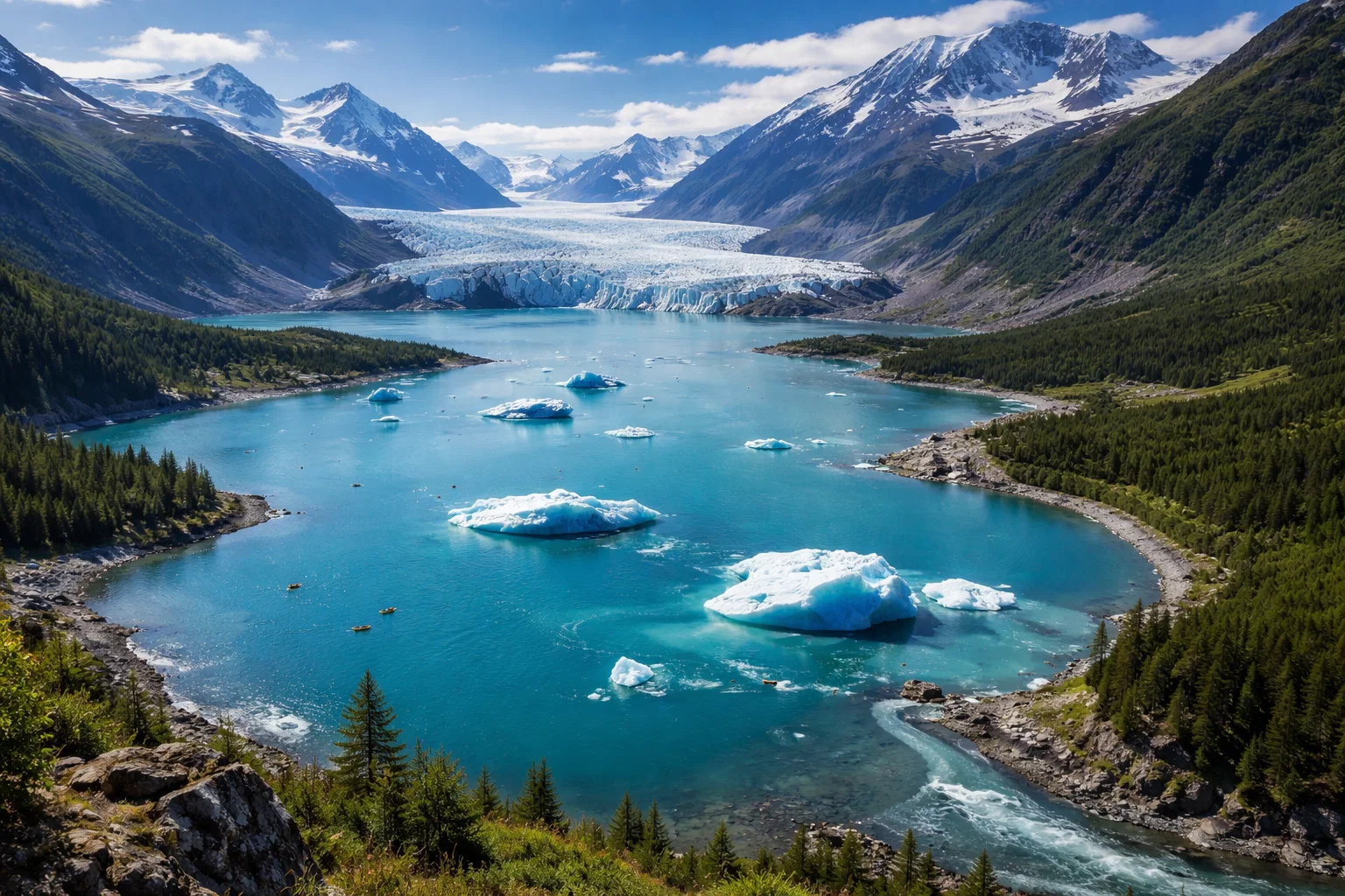 Lagos gigantes surgem no Alasca enquanto geleiras recuam rapidamente e fenômeno natural cria reservatórios do tamanho de um estado