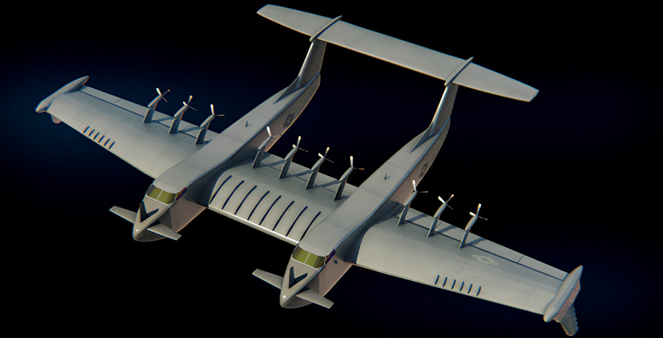 With about 90 tons of payload, estimated range of 12,000 km, and giant wings designed to fly just a few meters above the ocean using ground effect, DARPA's Liberty Lifter aimed to recreate in the United States a military ecranoplan capable of transporting heavy equipment between continents before the ambitious project was terminated after conceptual testing