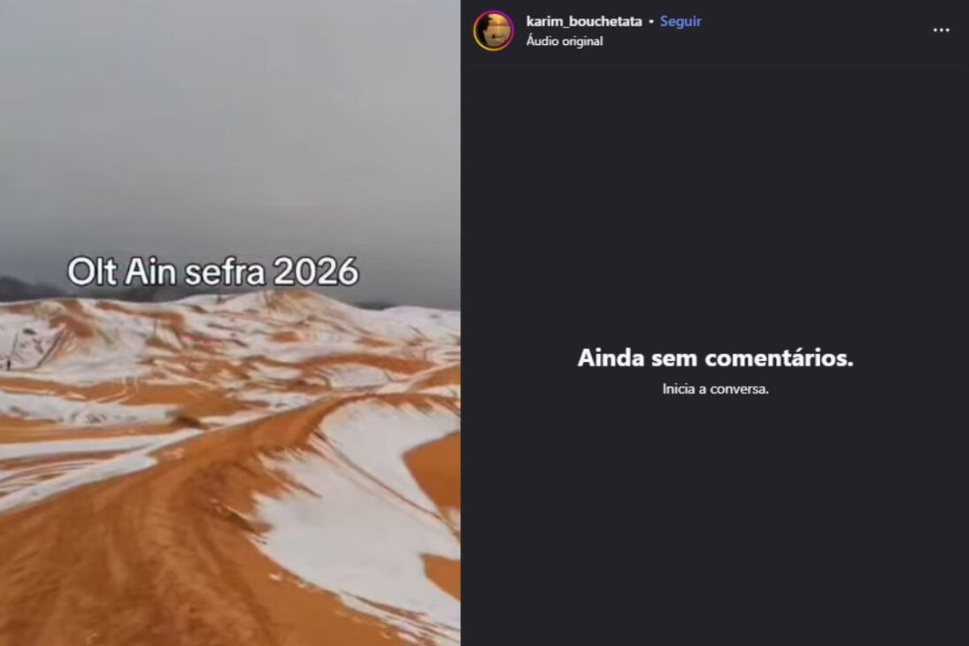 Sahara, snow, Ain Sefra, desert and dunes unite in a rare phenomenon that transformed the landscape of Algeria.