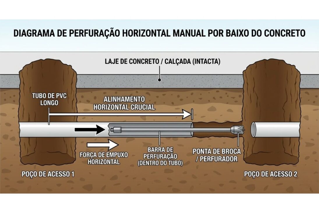 Mason Uses Garden Hose And PVC Pipe To Cross The Ground Under Concrete And Pass Plumbing Without Breaking Anything.