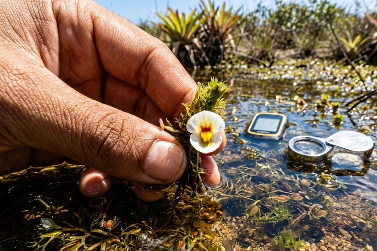Planta carnívora rara em área alagada do Cerrado do Piauí vira espécie ameaçada e acende alerta de conservação ambiental. imagem: IA