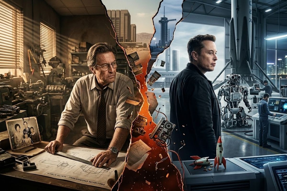 Pai de Elon Musk, Errol Musk, engenheiro ligado a abuso e violência, volta ao foco após relatos sobre a relação familiar.