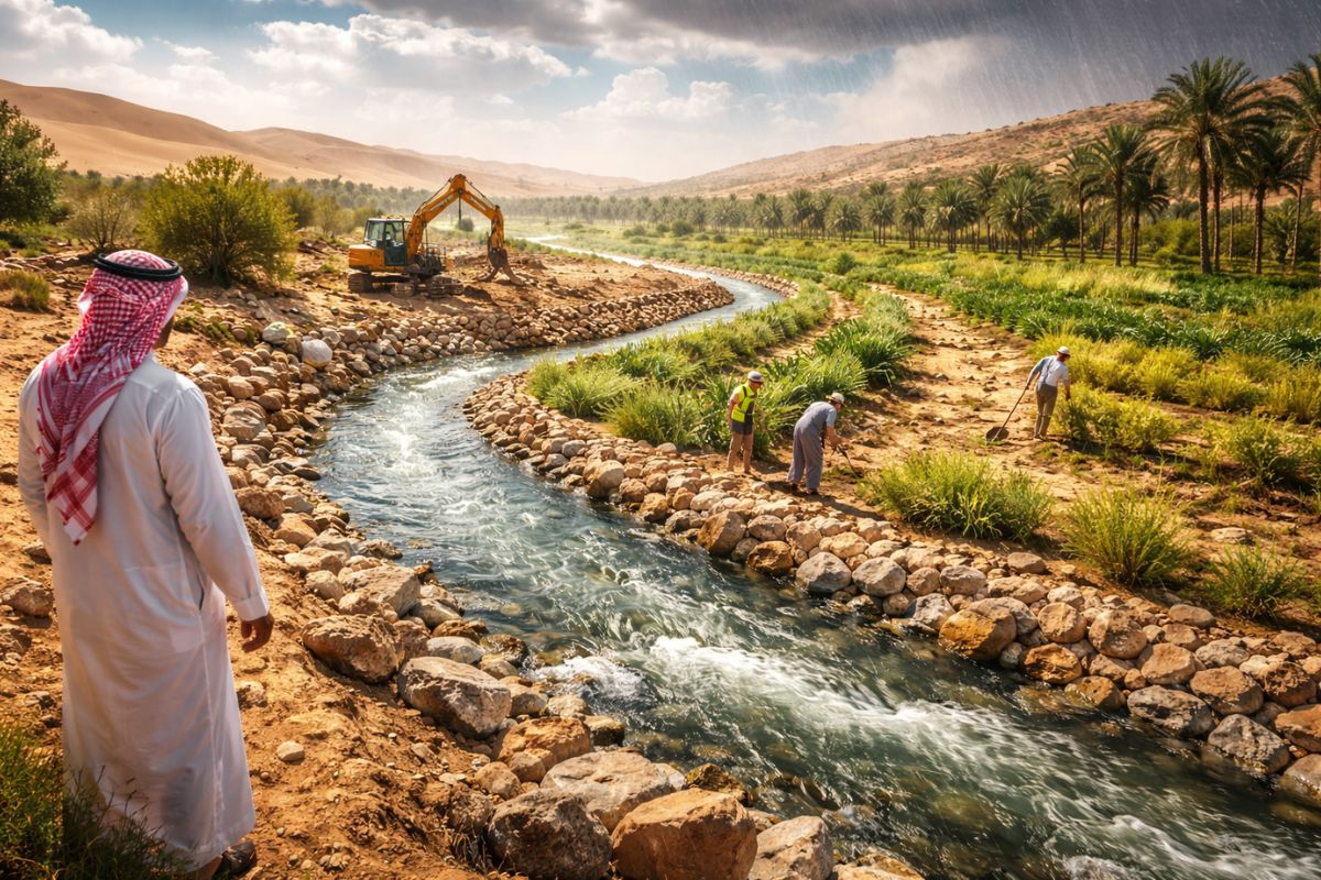 Projeto no deserto da Arábia Saudita muda o caminho da água, faz o solo voltar a infiltrar chuva e vira exemplo que pode inspirar soluções contra a seca até no Brasil (3)