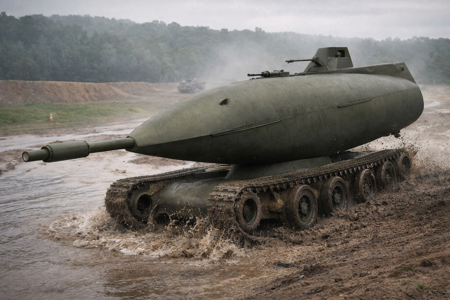 Sem casco convencional e com uma torre em forma de gota que abrigava motor, tripulação e munição, o Chrysler TV-8 foi um tanque nuclear experimental da Guerra Fria projetado para percorrer milhares de quilômetros sem reabastecer usando um reator de fissão, mas o projeto nunca saiu do protótipo
