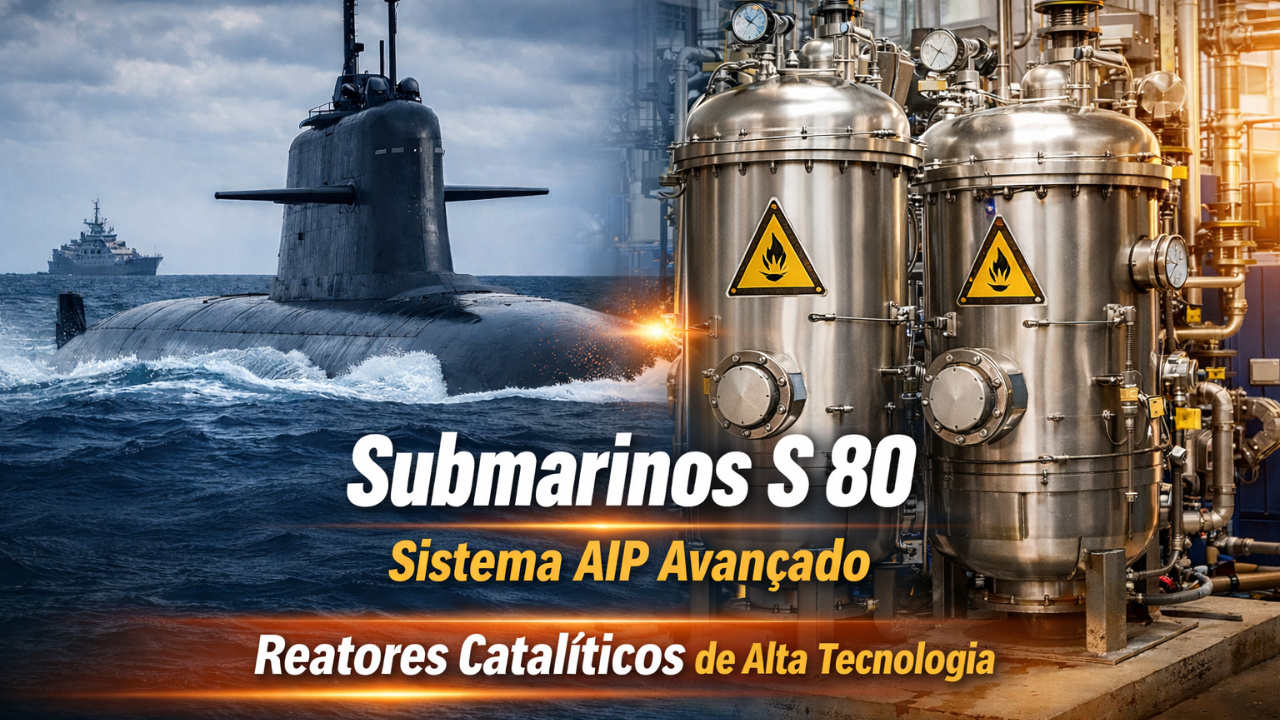 Submarinos S 80 ganham reatores catalíticos no Sistema AIP, tecnologia que aumenta a autonomia submarina e melhora a segurança a bordo.