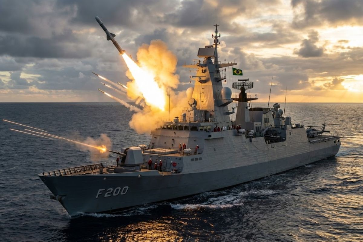 Fragata Tamandaré em testes de mar une Sea Ceptor e guerra eletrônica com defesa em camadas para reagir a ataques surpresa antes de 2027.