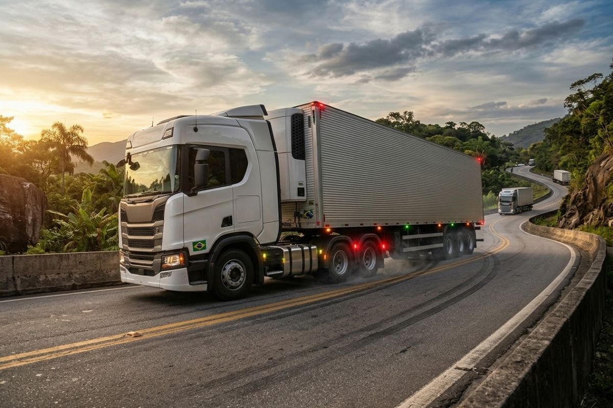 Novo sistema obrigatório em carretas no Brasil usa EBS contra tombamento com sensores e frenagem automática para reduzir o risco de capotamento nas estradas.