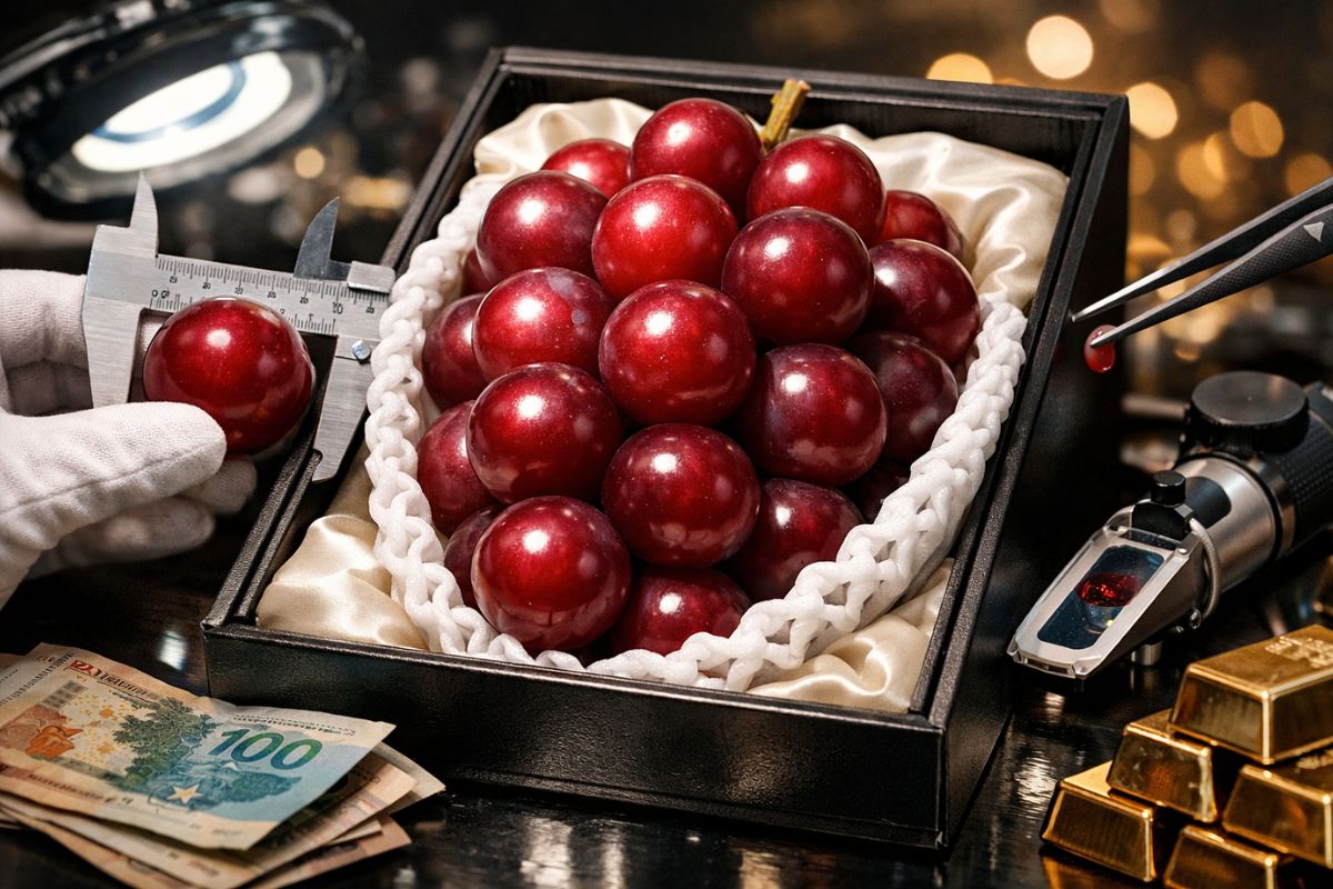 Ruby Roman, uva japonesa da província de Ishikawa, segue Premium Class e movimenta leilão de Kanazawa; entenda critérios, pesquisa e riscos de golpes.