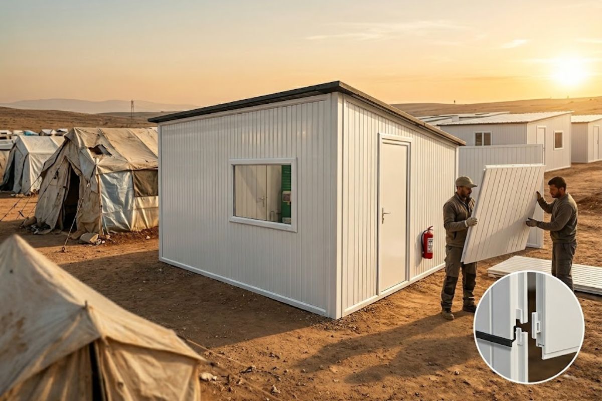 casa modular vira abrigo de emergência com uPVC reciclado e economia circular, garantindo resistência ao fogo para substituir tendas em crises.