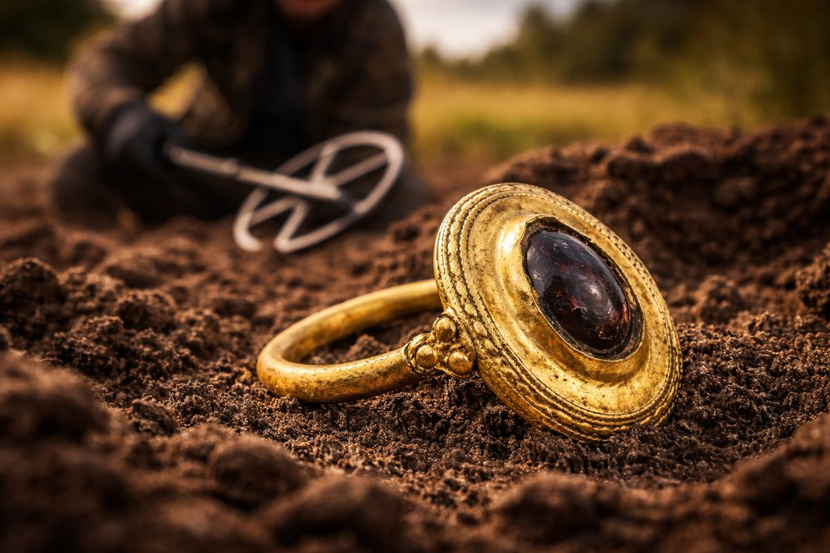 Anel de ouro achado em Emmerlev, na Dinamarca, aponta para uma família real ligada aos merovíngios e leva arqueólogos a rever o peso político da região entre os séculos V e VI.
