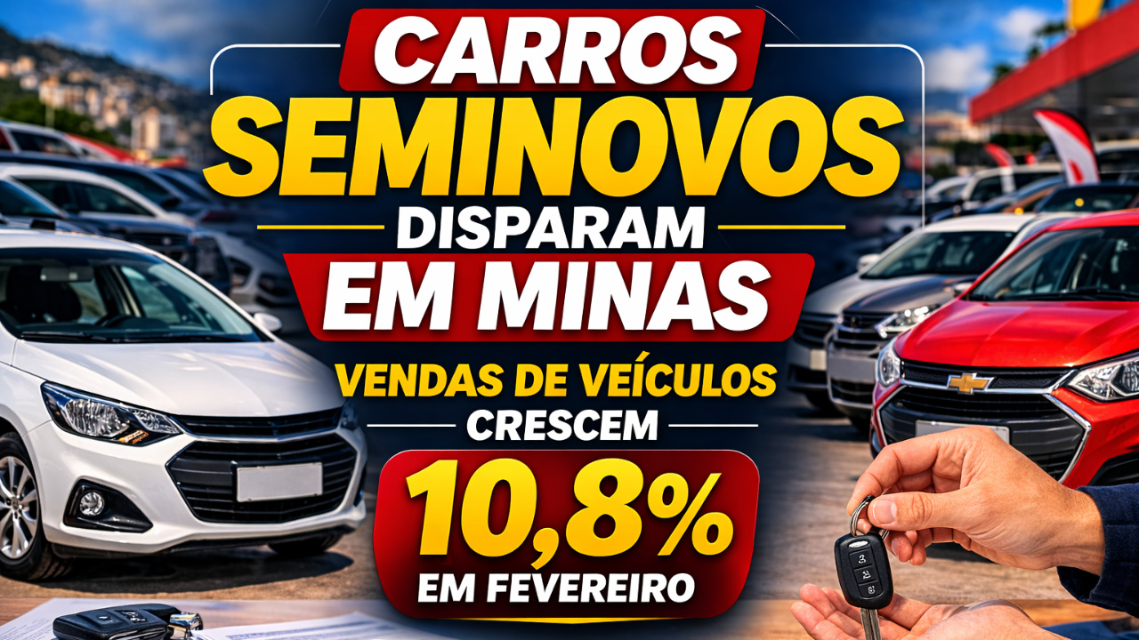Vendas de carros usados e seminovos avançam em Minas impulsionadas pelo crédito automotivo e pela demanda por SUVs.