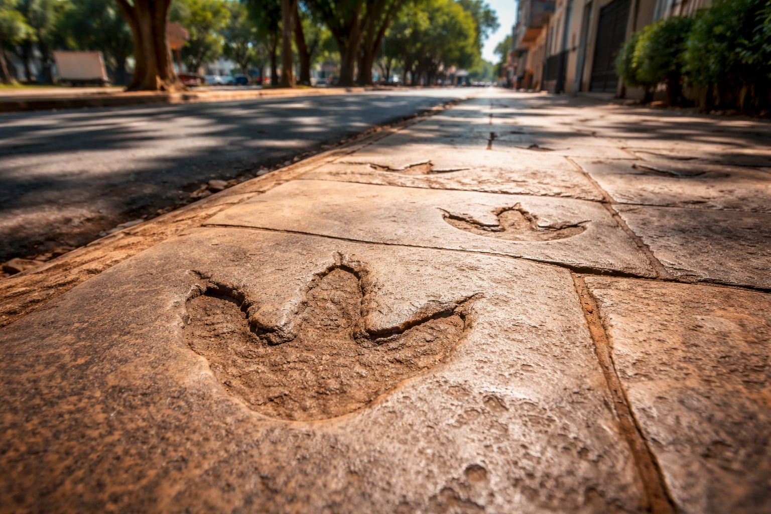 Cidade, Pegadas de dinossauro