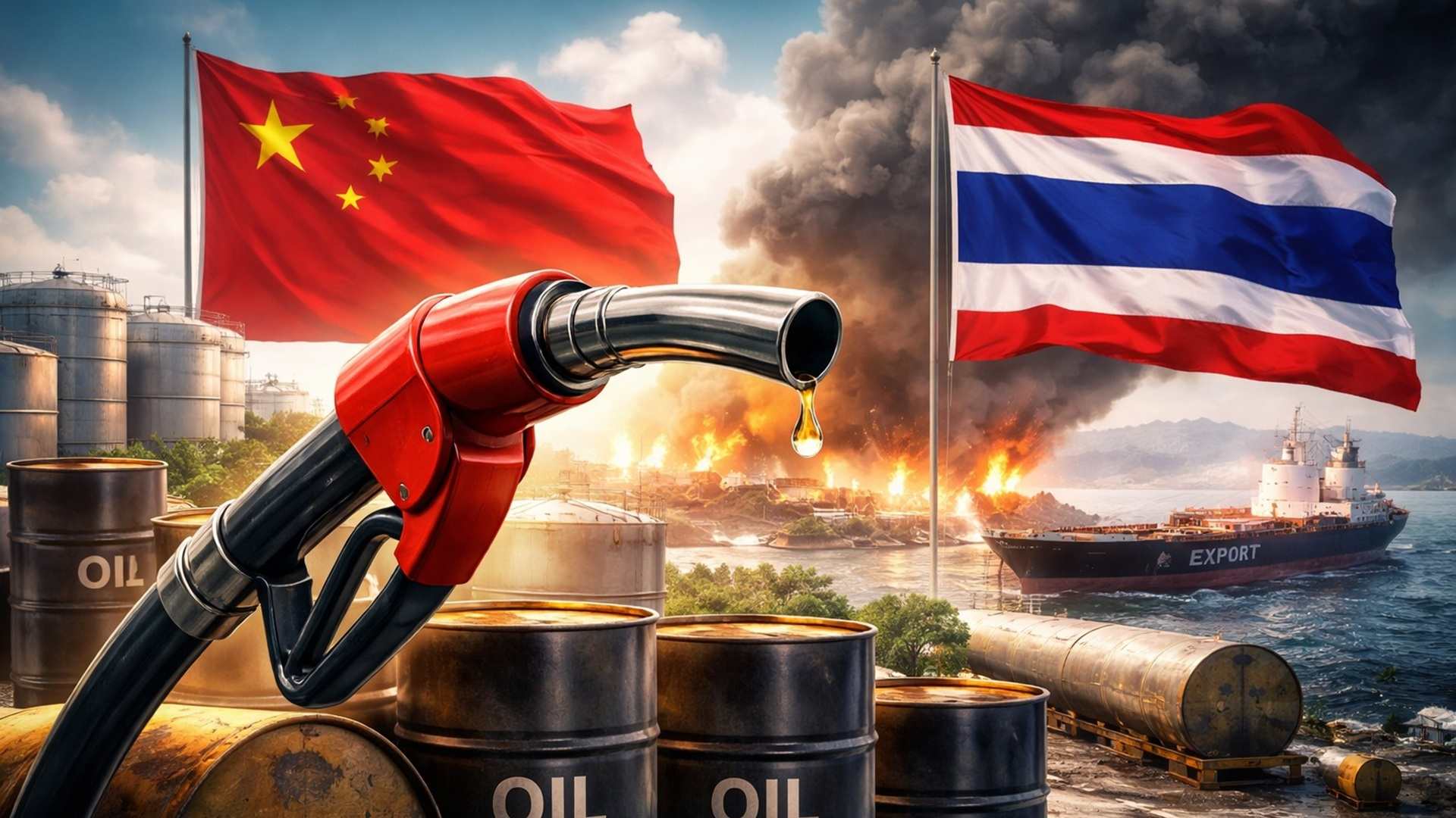 China e Tailândia suspendem exportações de gasolina e diesel após risco de bloqueio do Estreito de Ormuz elevar temor de crise energética global.