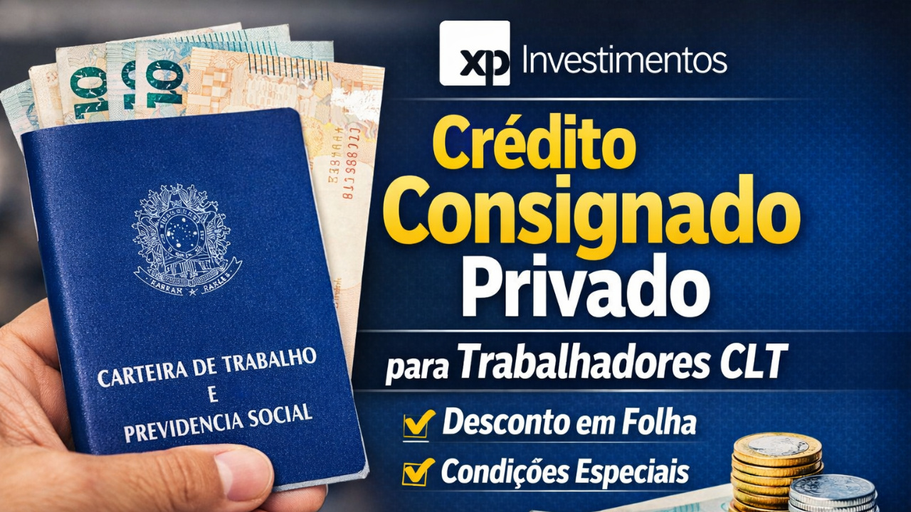 Nova linha de crédito consignado da XP oferece empréstimo folha para trabalhadores CLT com pagamento em até 60 dias.