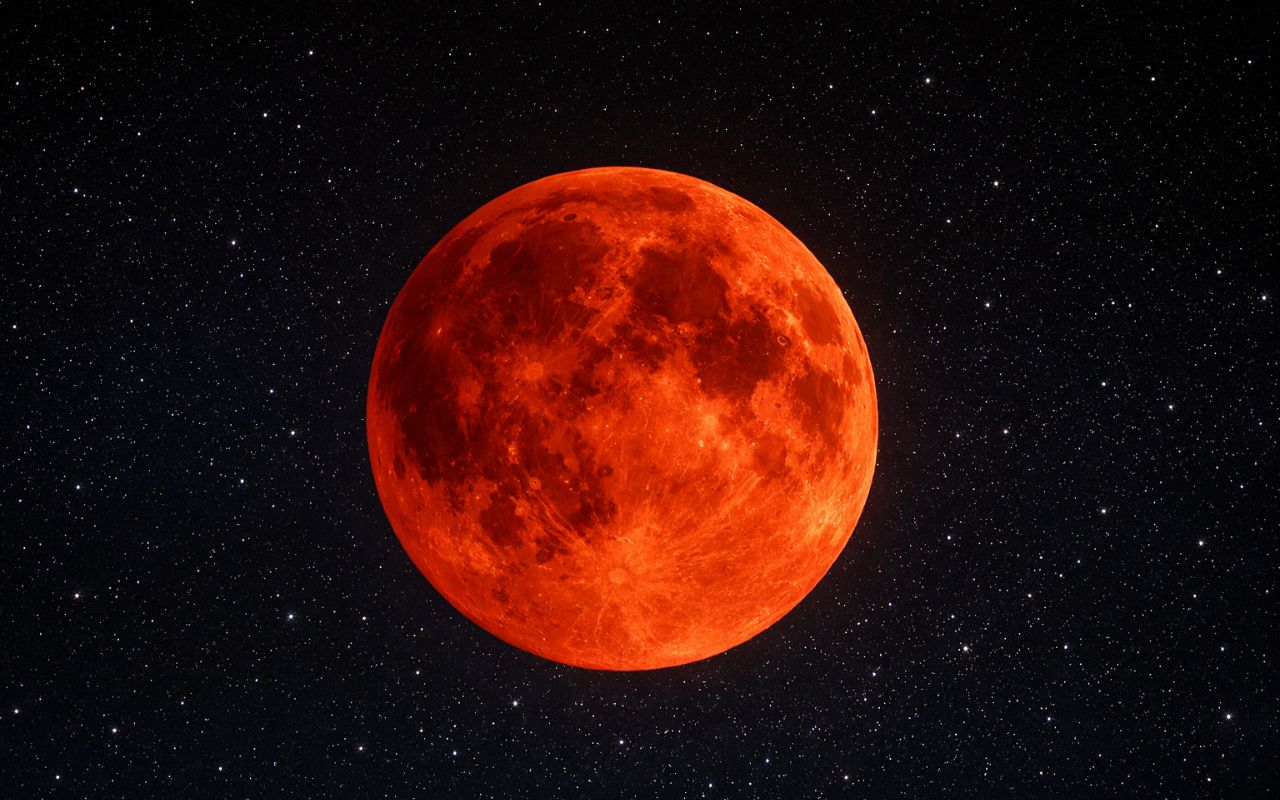 Eclipse lunar desta terça-feira (3) forma a chamada lua de sangue. Fenômeno ocorre ao amanhecer e terá observação parcial no Brasil.