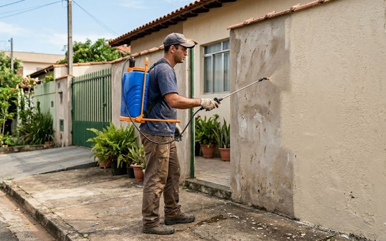 Adeus rolo de pintura! Pedreiro explica técnica prática para pintar parede com pulverizador, ganhar tempo e garantir acabamento uniforme.