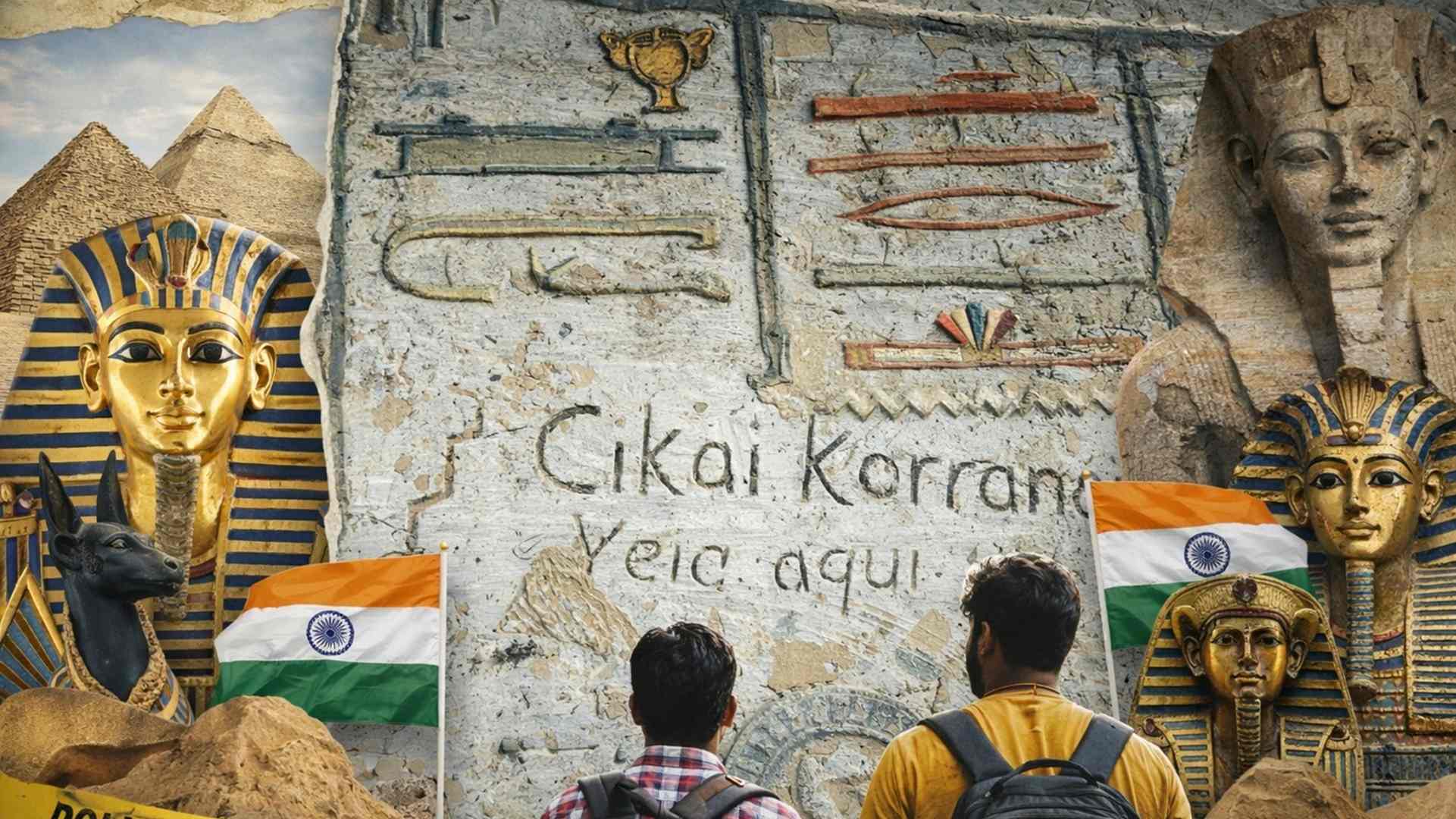 Inscrições em línguas indianas encontradas em tumbas do Vale dos Reis indicam presença de visitantes da Índia no Egito há 2.000 anos.