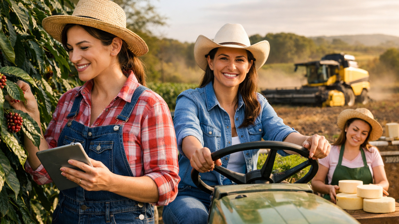 Agricultura feminina avança no Brasil e amplia presença das mulheres no agro, apesar dos desafios históricos de igualdade de gênero.