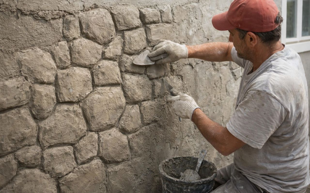 Um pedreiro compartilhou no YouTube uma técnica simples de reboco 3D capaz de transformar paredes comuns em superfícies decorativas com efeito de pedra. Veja como funciona.