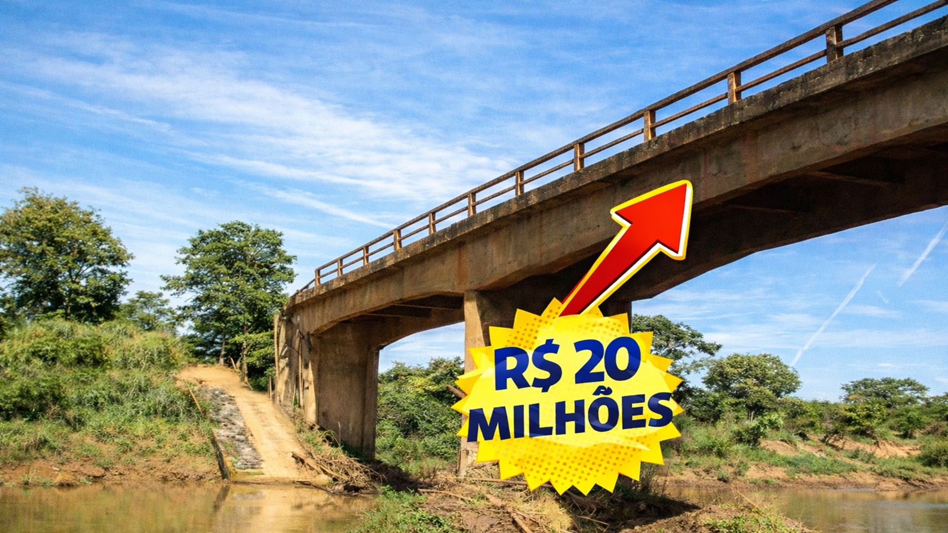 Governo de Minas inicia construção de ponte de 200 metros sobre o Rio Paraopeba em Papagaios com investimento de R$ 20,1 milhões e prazo de um ano.