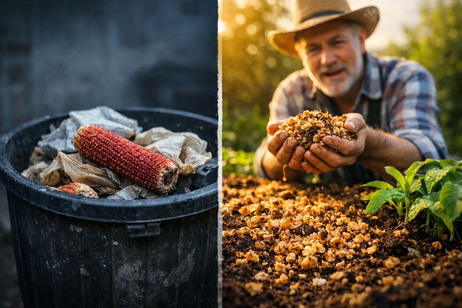 Agricultores alertam: o sabugo de milho que vai para o lixo pode virar adubo potente, cobertura que segura umidade e até reforço natural para o solo do jardim