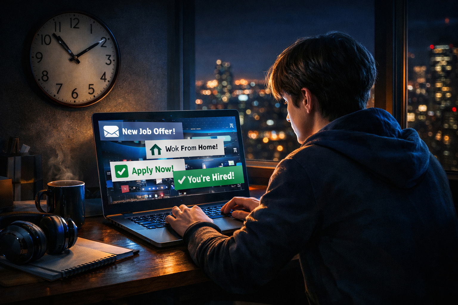 Empresas abrem vagas de home office no período noturno e aceitam iniciantes para trabalho remoto com início imediato