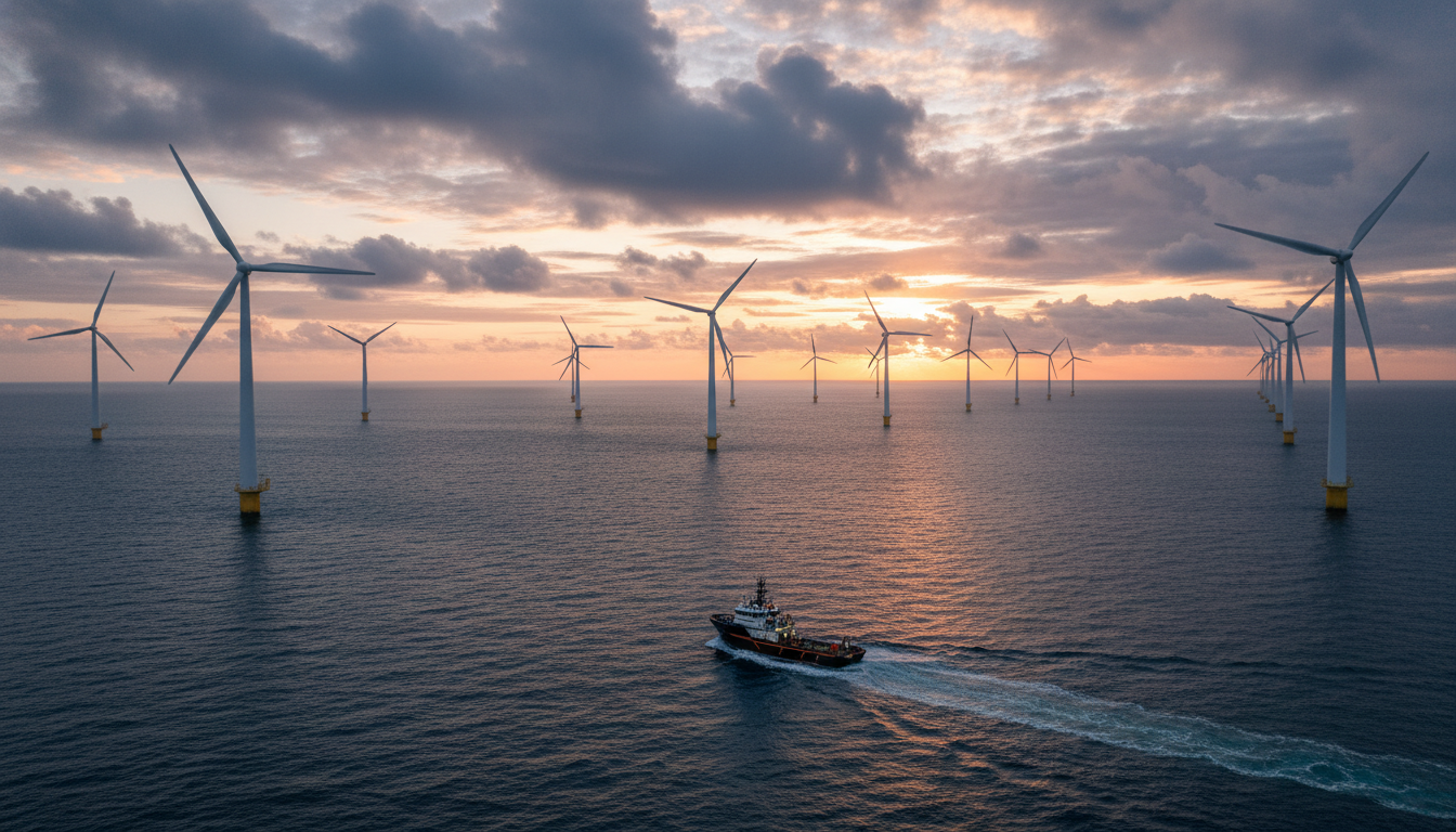 130 kilometers off the coast and with 260-meter-tall turbines, the