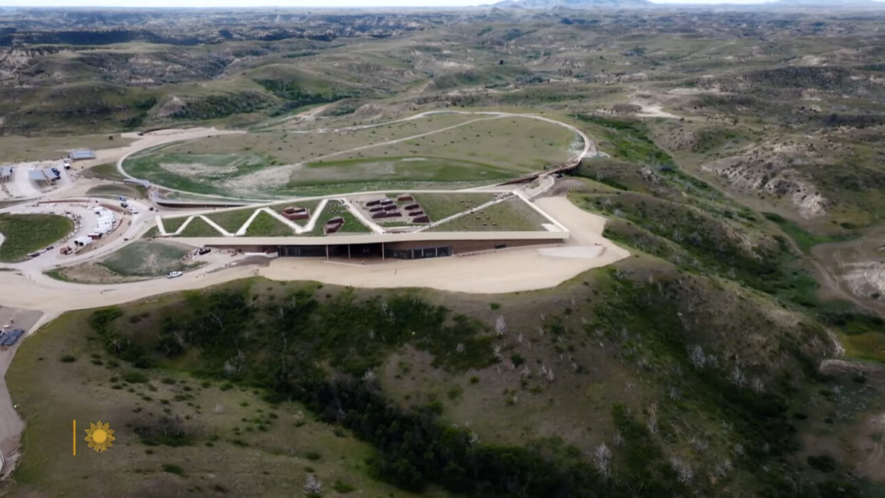 In the Heart of the Badlands, Town of Only 130 Residents Receives $450 Million Library with Immersive Exhibits, 1.6 km Trail, Restaurant, and Large Green Roof